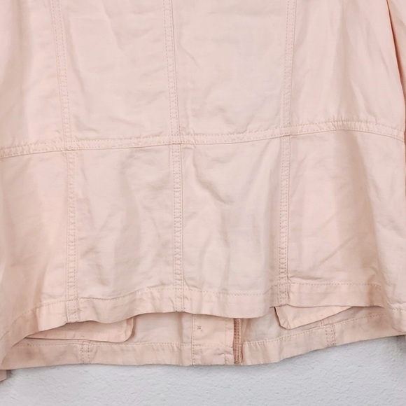 Talbots Utility Jacket Linen Blend Zip Front Pockets Light Pink Womens 16 - Picture 9 of 9